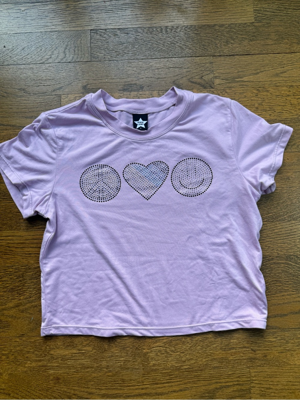 Pixie Lane peace ✌🏻, love 💗, happiness 😃Rhinestone Tee NWOT
